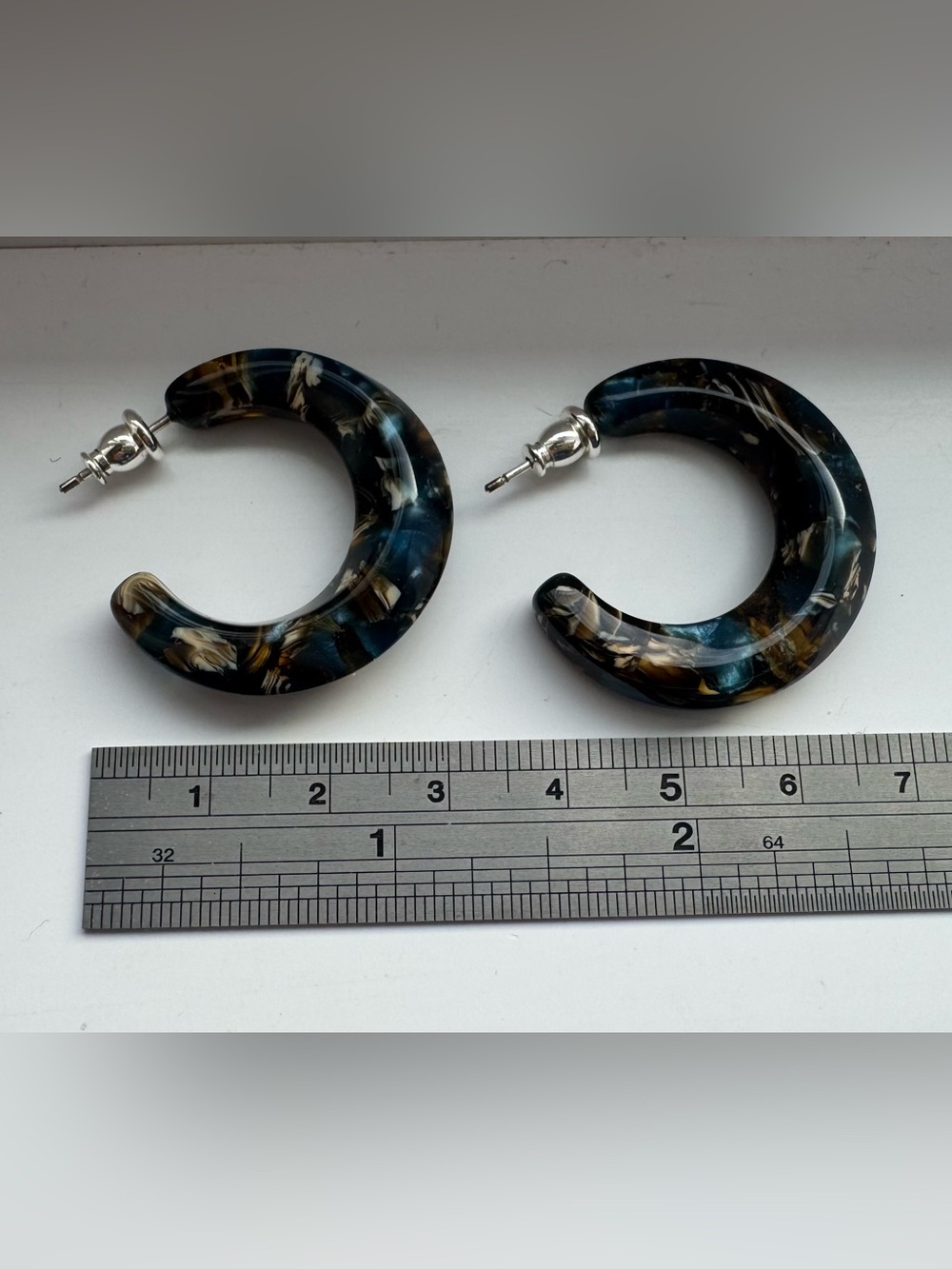 “Starry Night” Crescent moon shaped acetate earrings